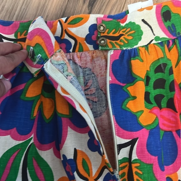 Mr. B of California Maxi Skirt Bold Floral Canvas Print 60s 70s Boho Festival - Picture 8 of 11